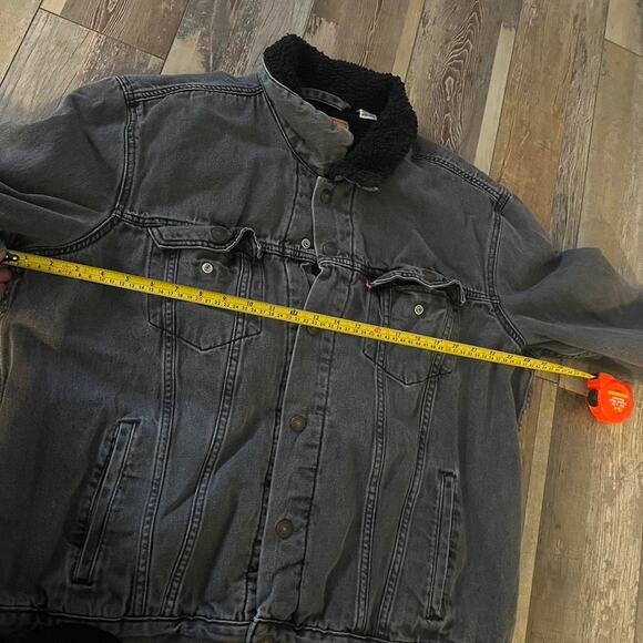 Vintage levi sherpa lined denim jacket | Sherpa |y2k Grunge - Picture 5 of 8